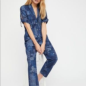 Free people Indigo Daze denim jean Jumpsuit